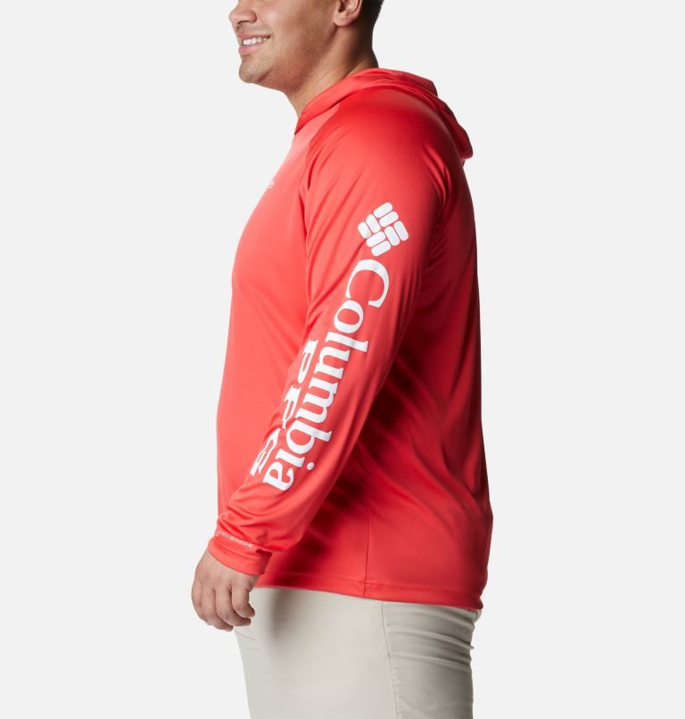 Men's Columbia PFG Terminal Tackle Hoodie Red | Plus Size CA-J4C6L